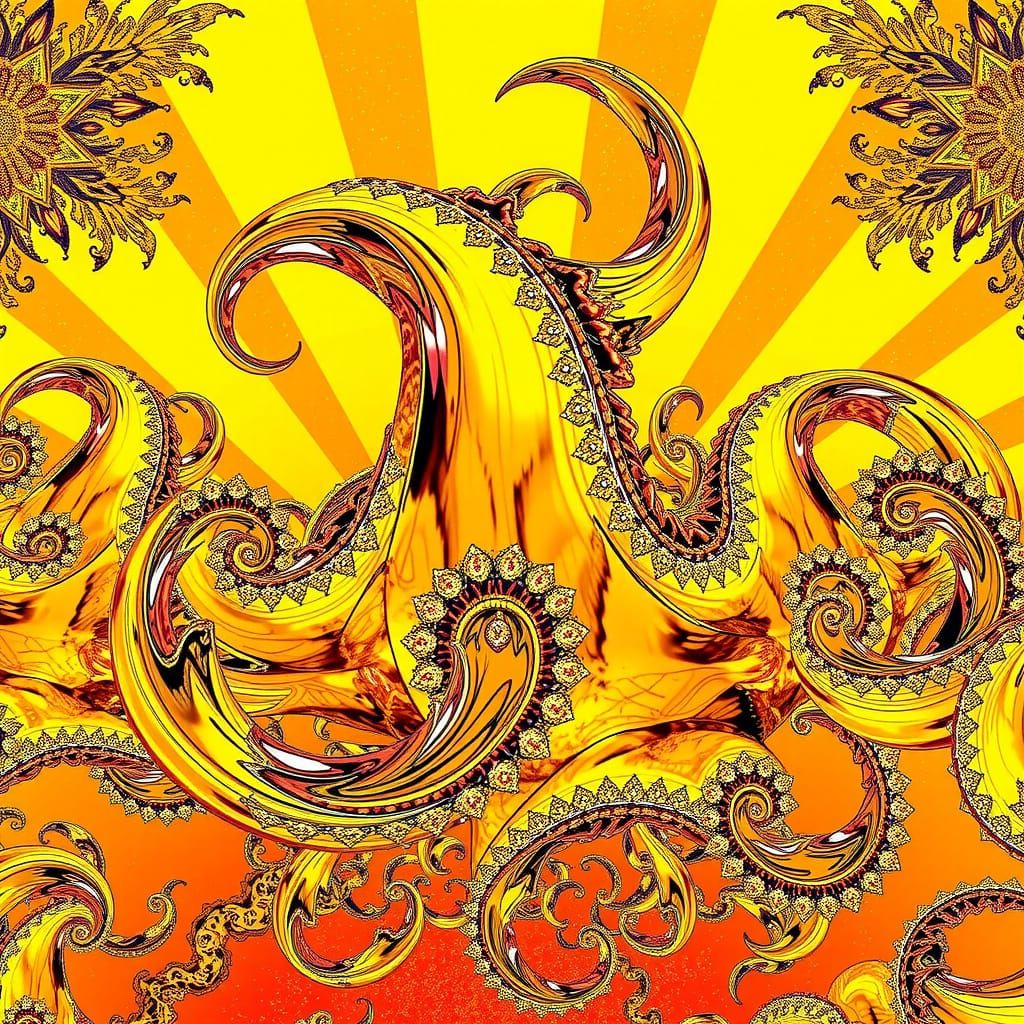 Surreal and Glamorous 3D Render in a Psychedelic Style