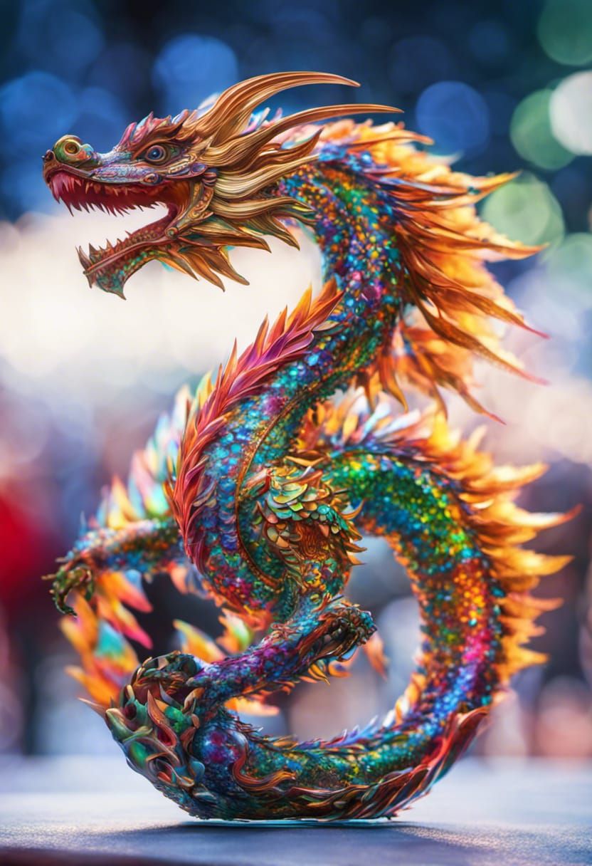Psychedelic Fractal Dragon in Detailed Octane Render