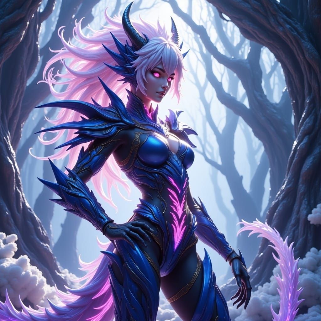 Futuristic Anime Warrior in Ornate Armor