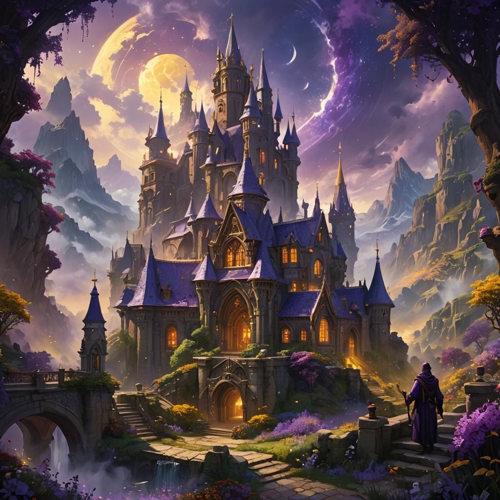 Ethereal Magic Realm Concept Art in Dark Fantasy Style