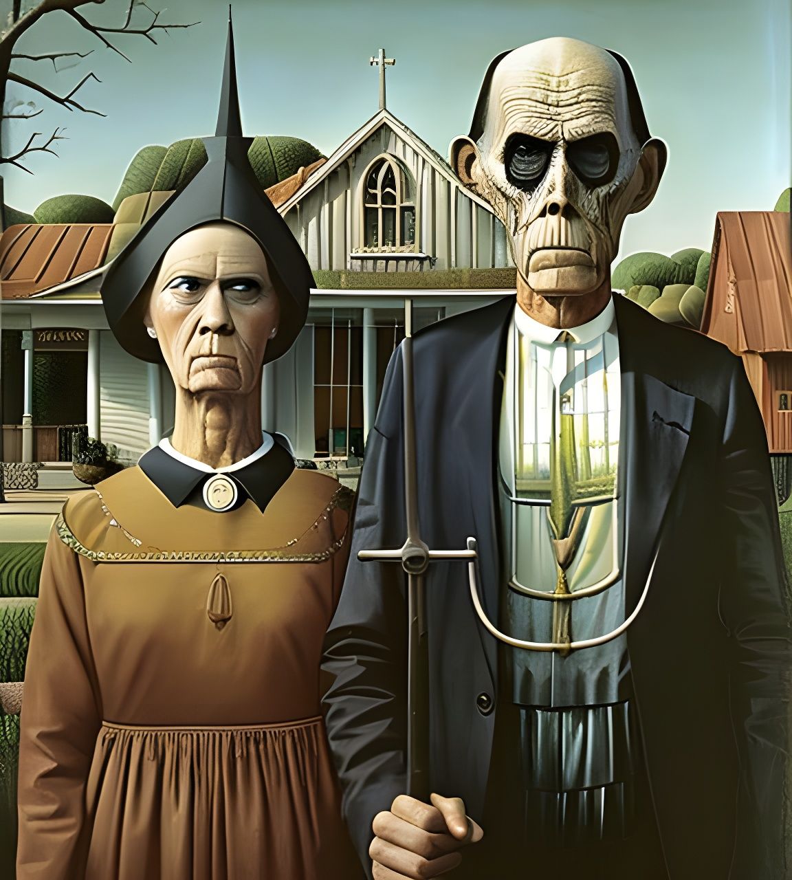 Surreal American Gothic Stop Motion Photograph