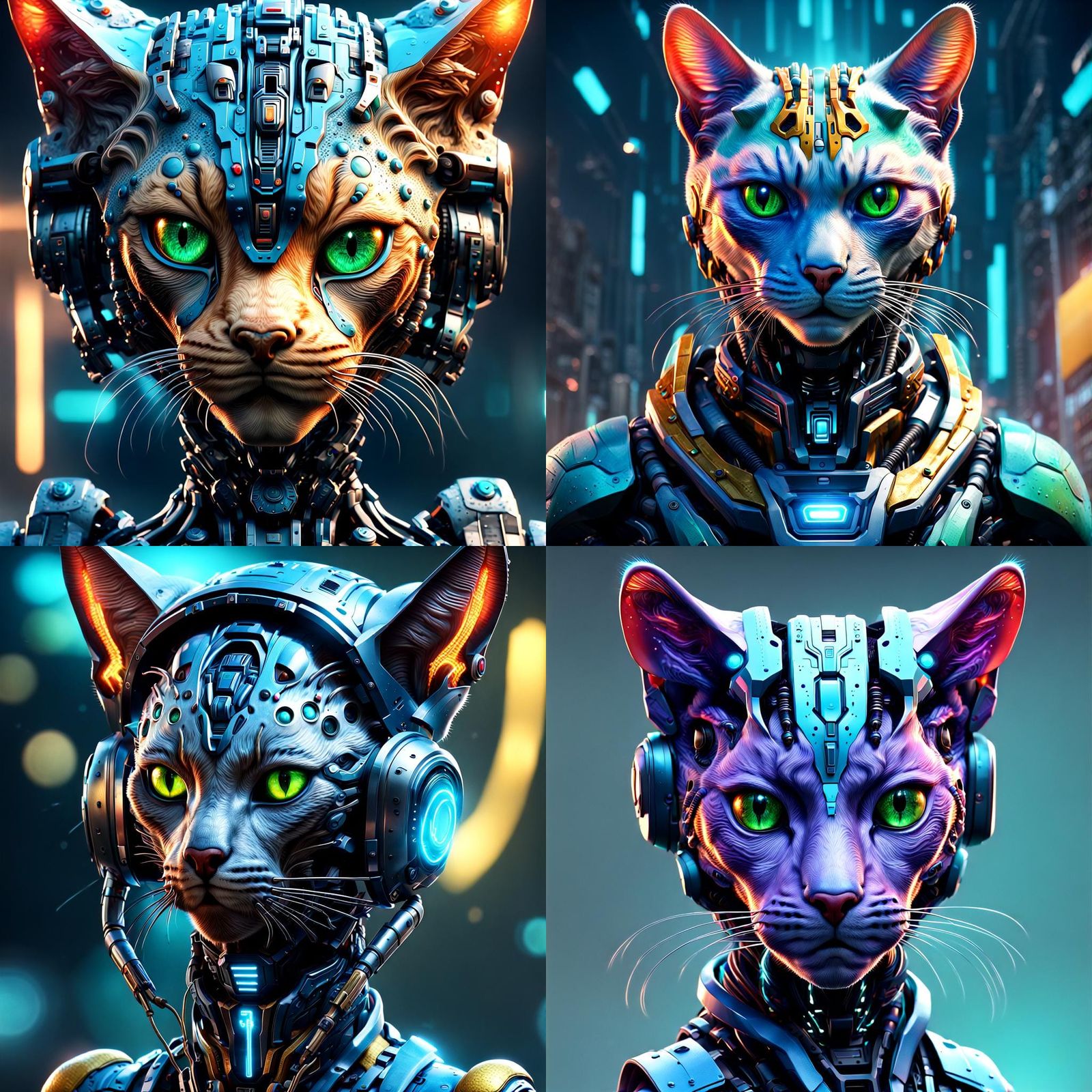 Feline Android: Hyper-Detailed Portrait in Unreal Engine 5
