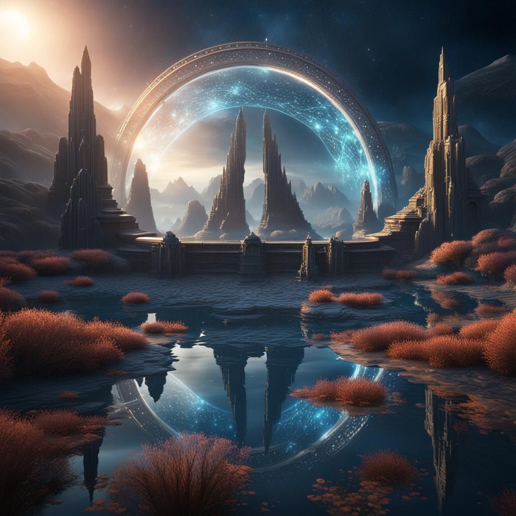 Stargate Reflects in Undulating Universe: Detailed Matte Pai...