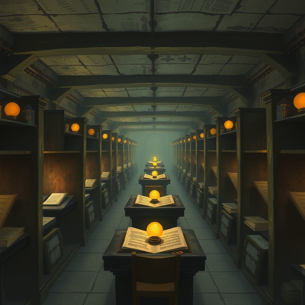 Initiates in a Scriptorium by Gentle Arcane Fire