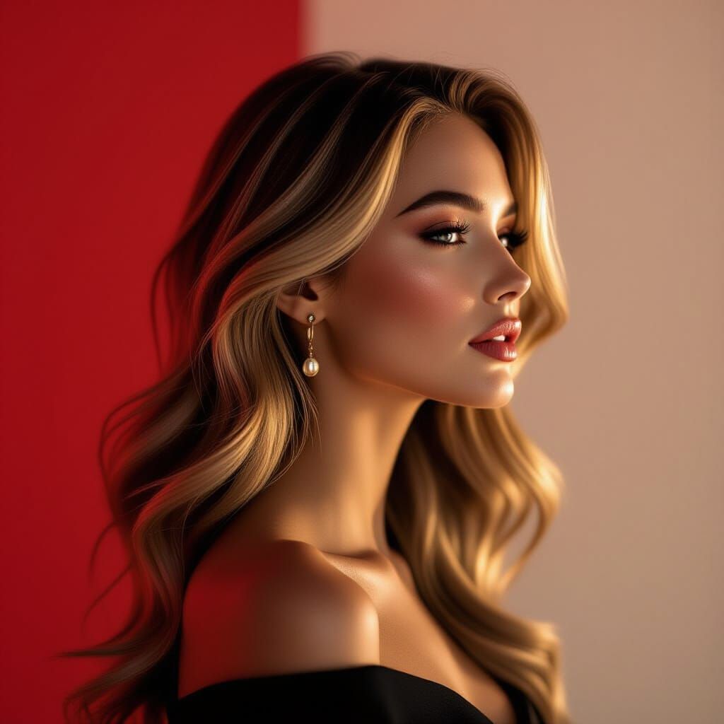 Elegant Woman Silhouette with Rim Lighting