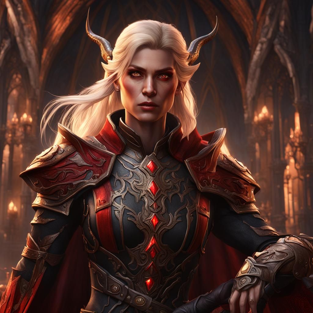 Eladrin Blood Hunter in Detailed Fantasy Art