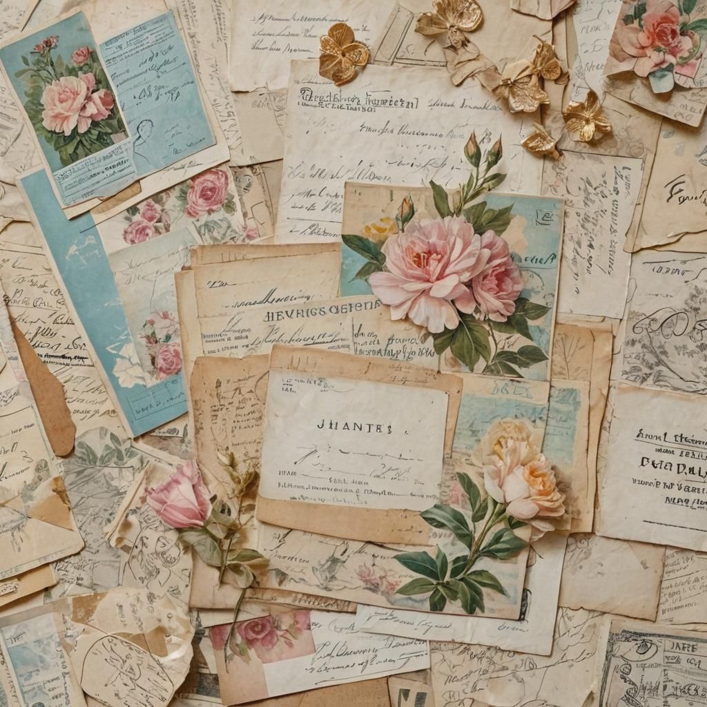 Vintage French Labels and Postcards Collage