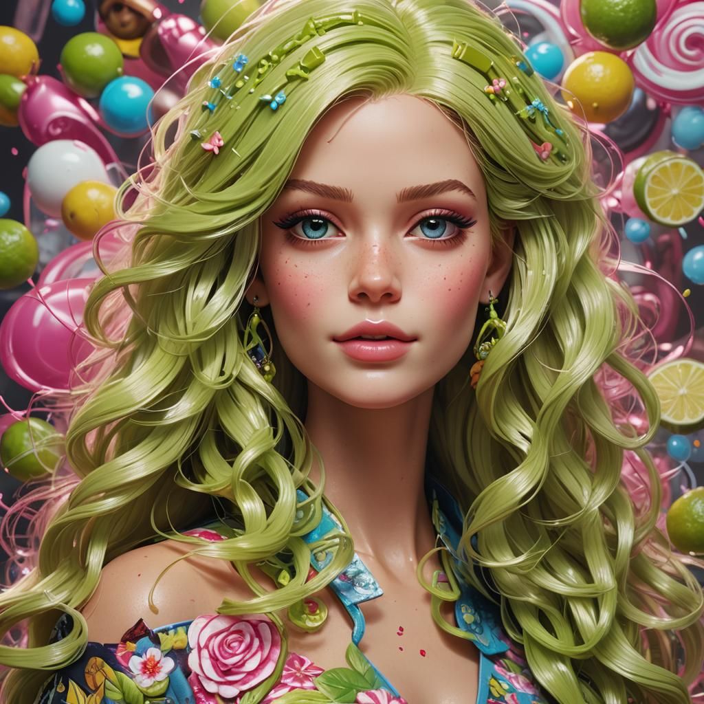 Hyperrealistic Mila Jovovich Barbie Portrait