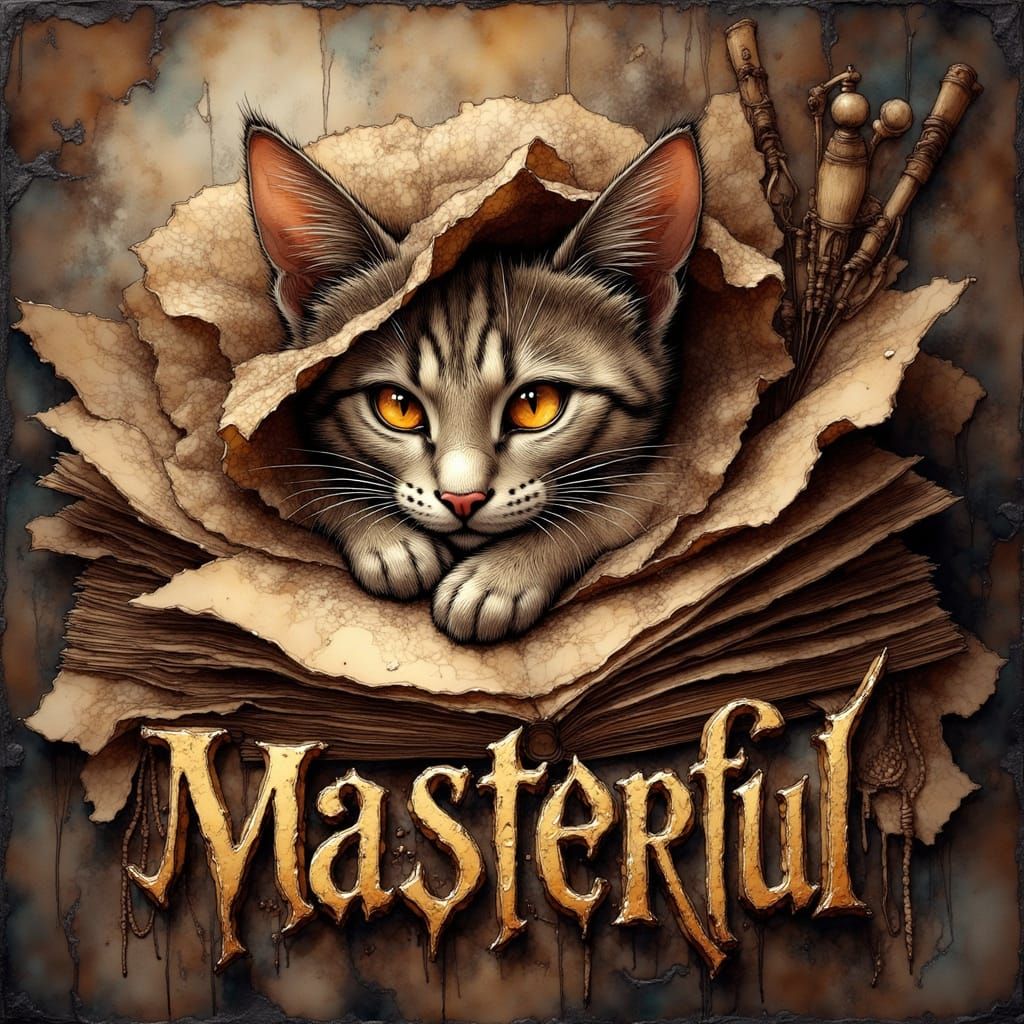 Artist Sketching Eye Cat in 3D Digital Art Style