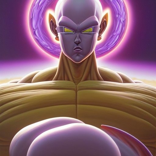 SSJ4 Frieza Fusion: Hyperrealistic Digital Oil Painting