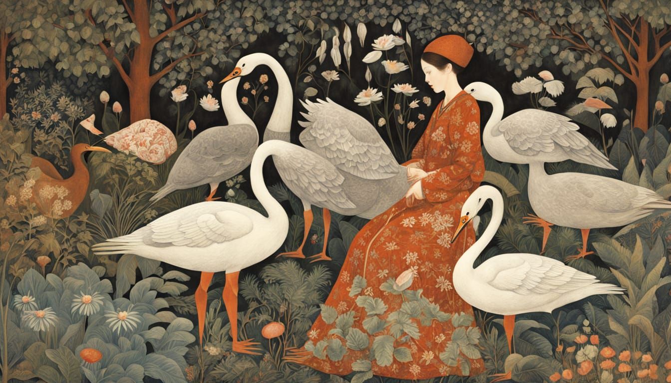 Women Rise Like Trees in a Vibrant, Whimsical Landscape