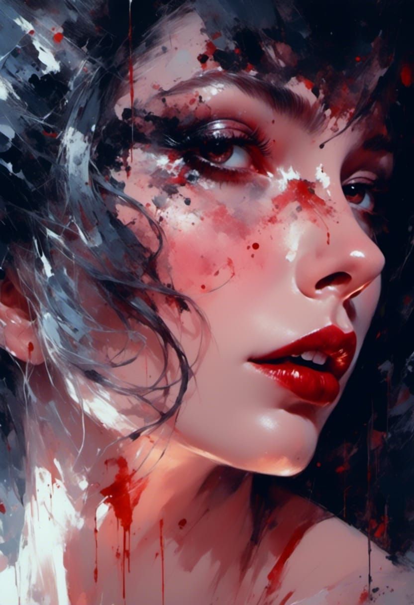 Dark Vampire Queen Portrait in Sinister Style