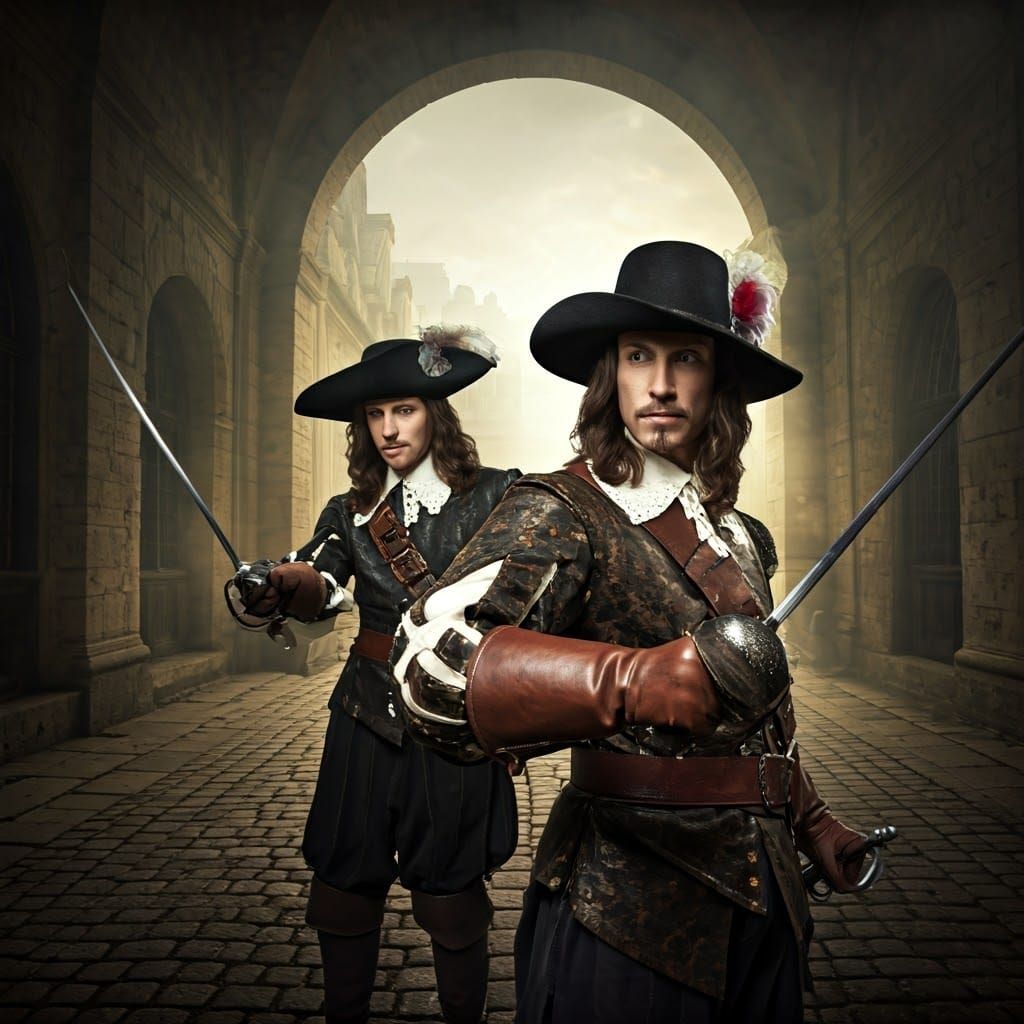 Musketeer Duel in Baroque Style