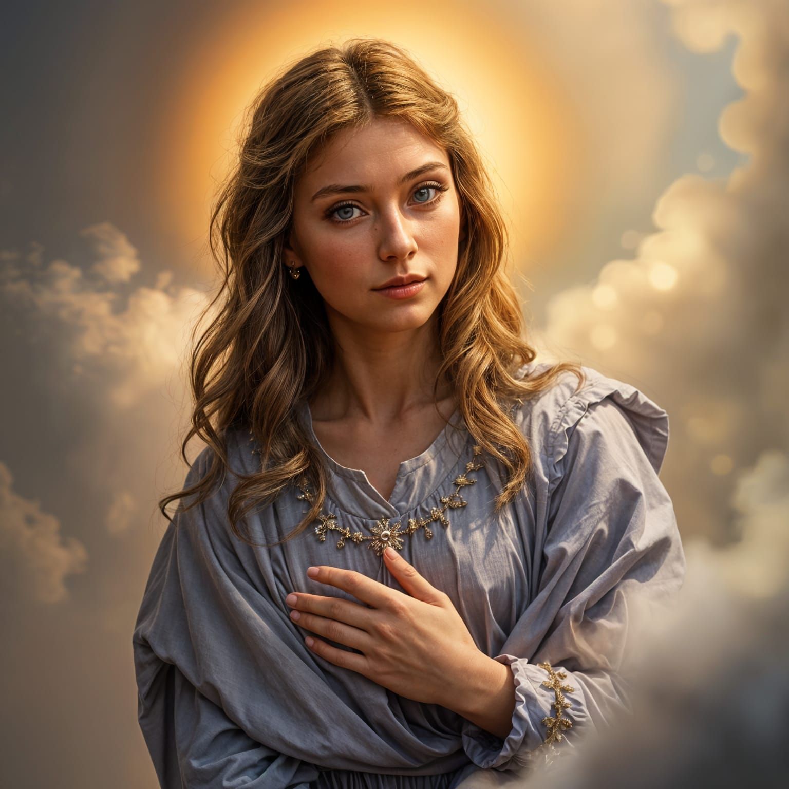 The Virgin Mary in Volumetric Lighting