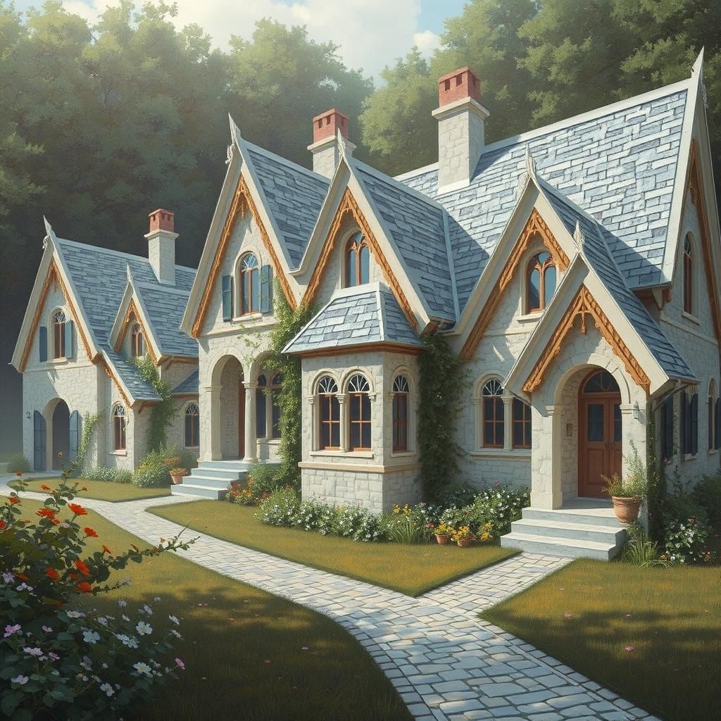 Idyllic Mediterranean Houses in Impressionist Style