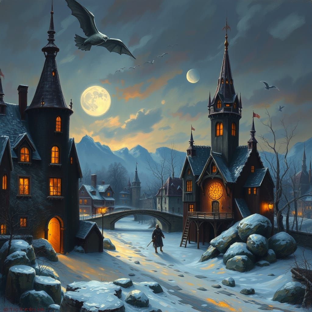 Surreal Dark Fantasy Landscape