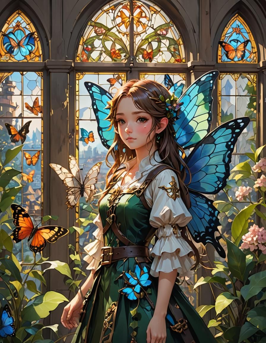 Butterfly Fairy in Anime Style Art Studio