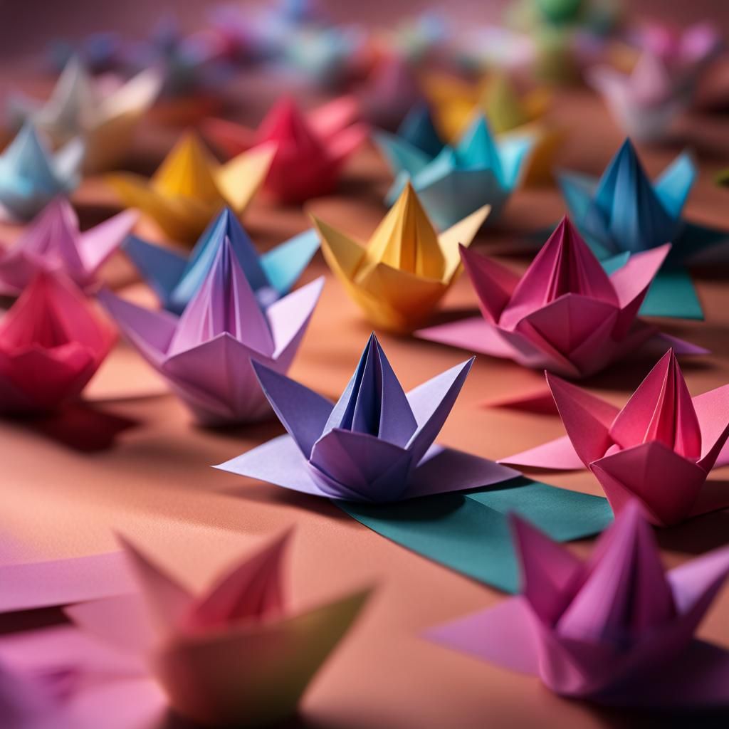 Serene Origami Papercraft in Light and Color
