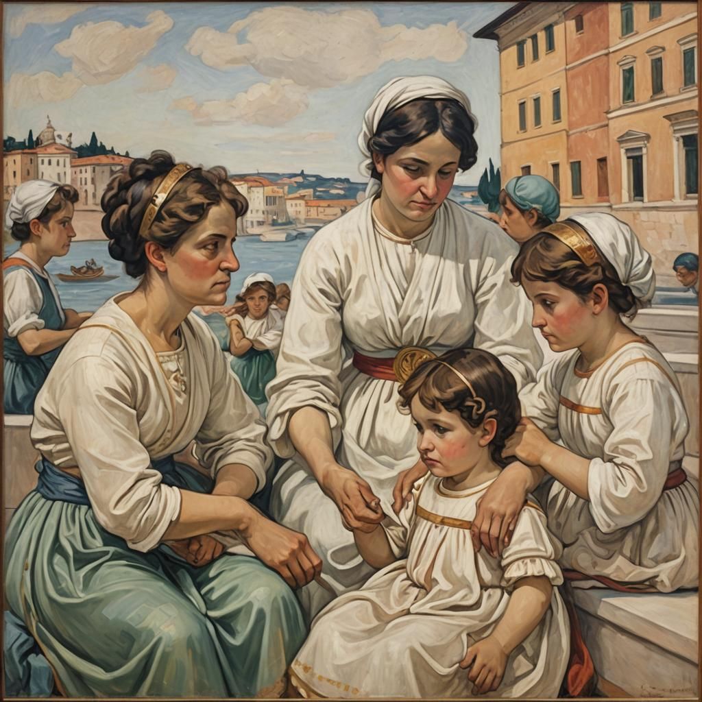 Founding of Rome in Impressionist Style