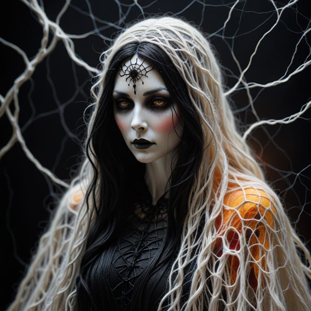 A Melancholic Female Ghost in a Delicate Web