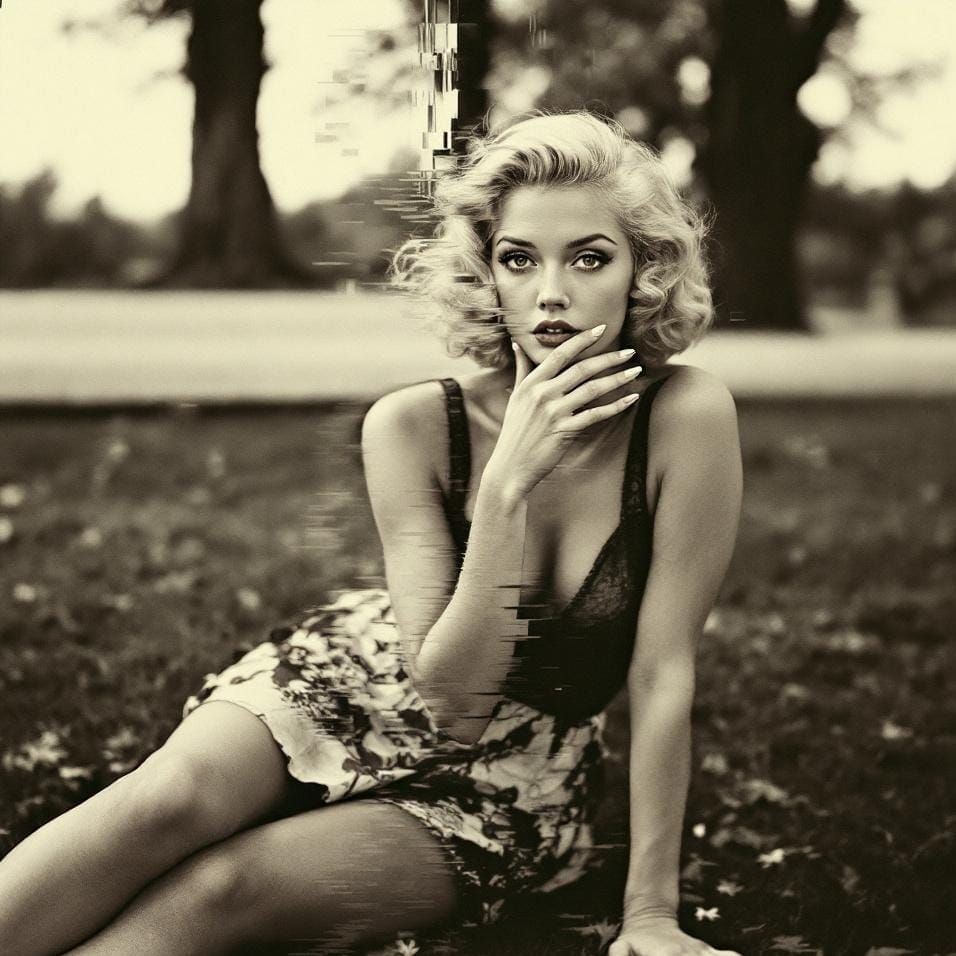 Deconstructed Pin-Up: Glitch Art Portrait