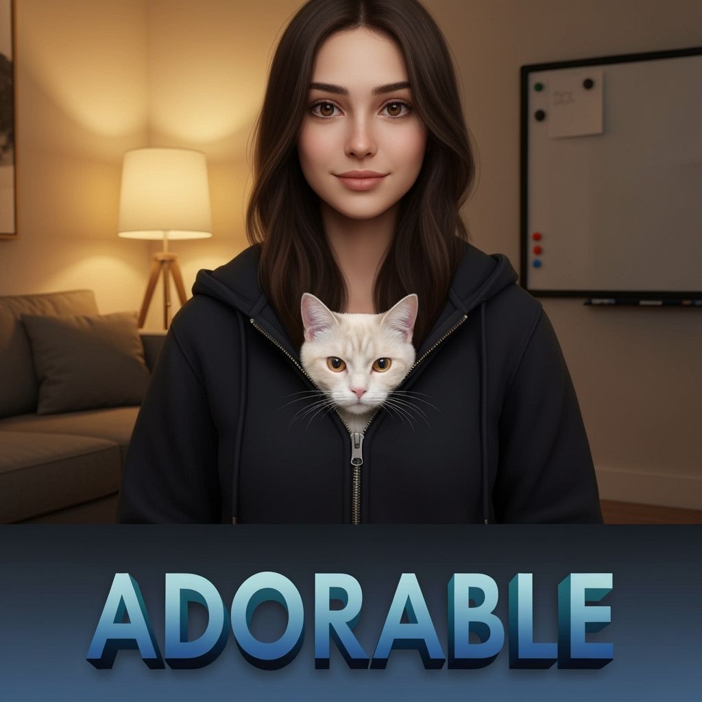 Adorable Gothic Text With Woman And Cat