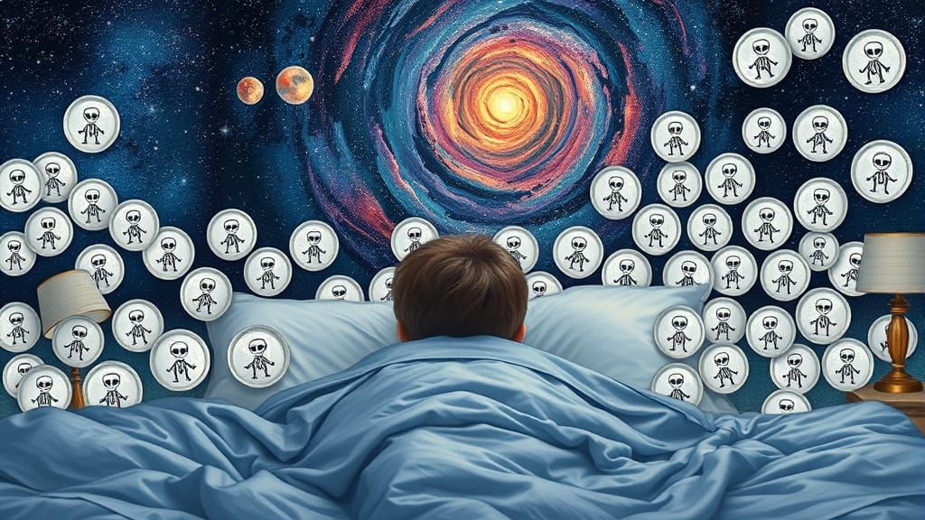 Child's Space Dream: Hyperrealistic Cosmic Wallpaper Art