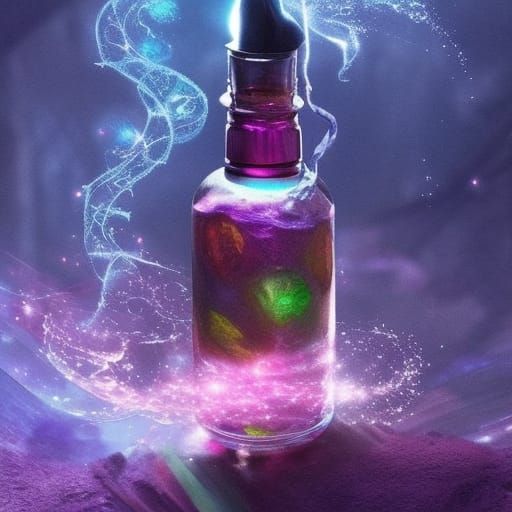 Magical Sparkling Potion Bottle: Colorful Witchcraft