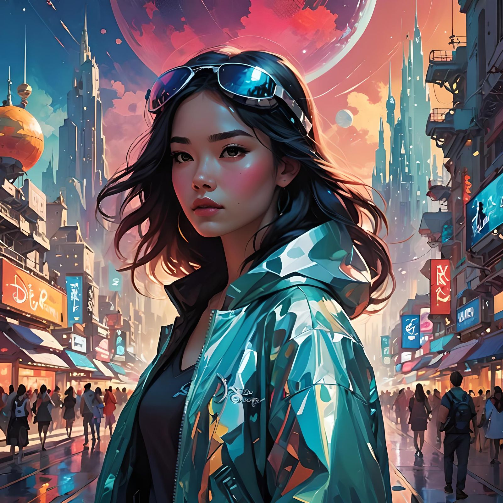 Futuristic Fashion Meets Fantasy Landscape: Magazine Cover A...