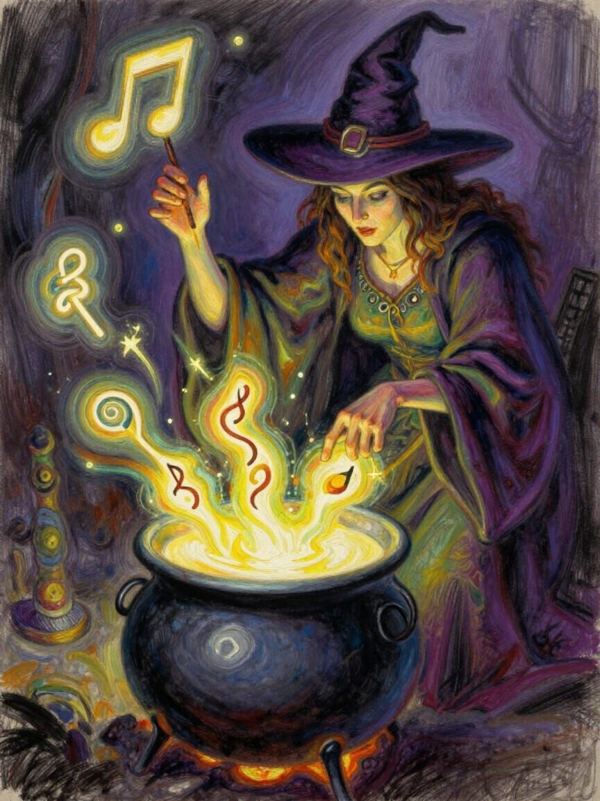 Witch Crafts Music Stirring Glowing Sound-Runes