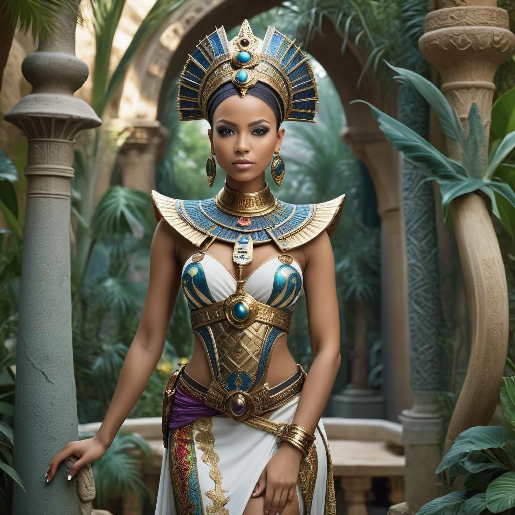 Exotic Beauty in Gaudi-esque Temple Garden