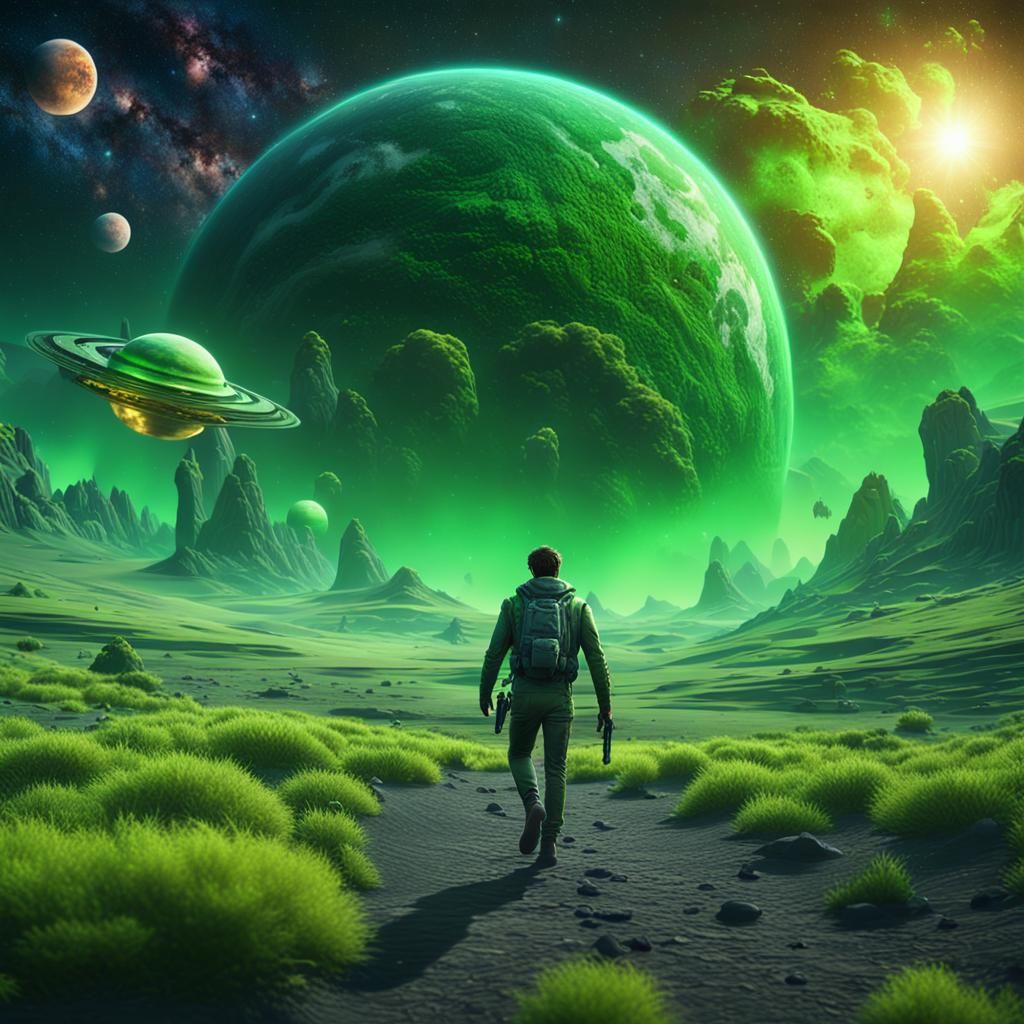 Alien Planet Explorer: Epic Matte Painting