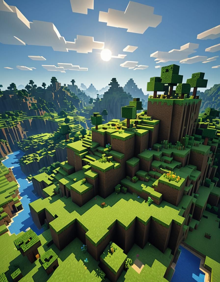Minecraft Vanilla Map: Blocky Pixelated Dreamscape