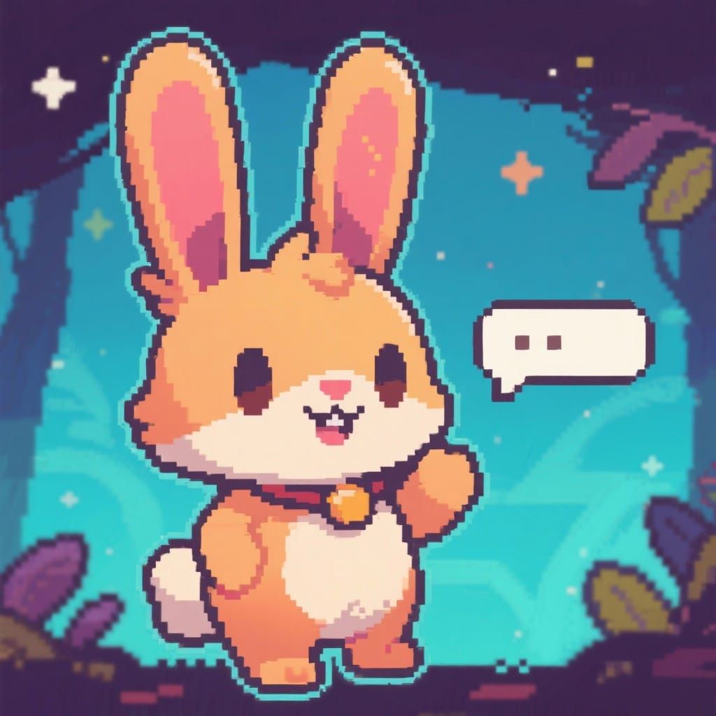 Cartoon Bunny Creature Dialogue Portrait for RPG Games