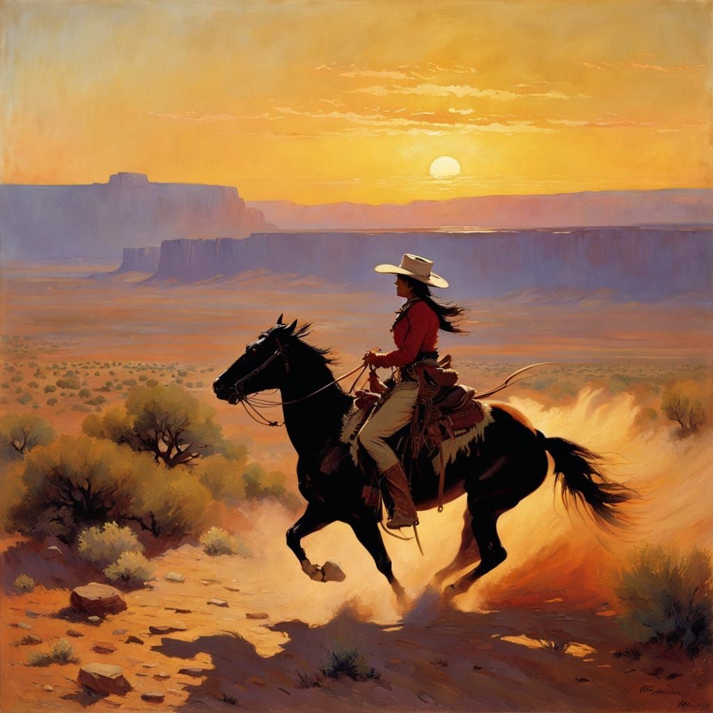 Rugged Sunset Ride in the American West