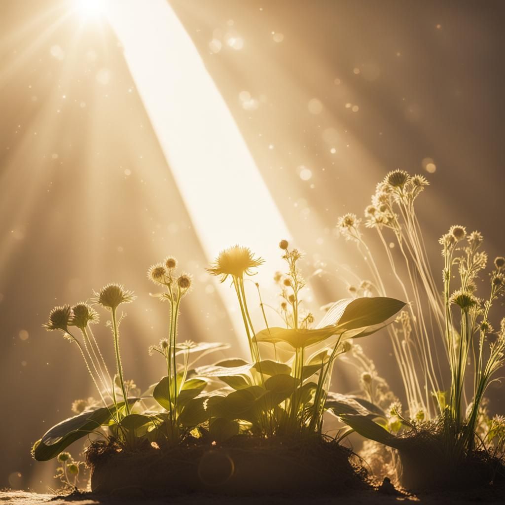Sun and Plants Above Saturn Photography
