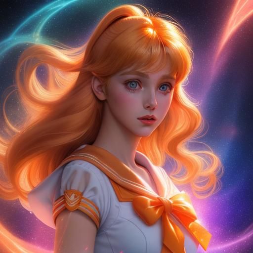 Sailor Venus in Holographic Astral Illustration