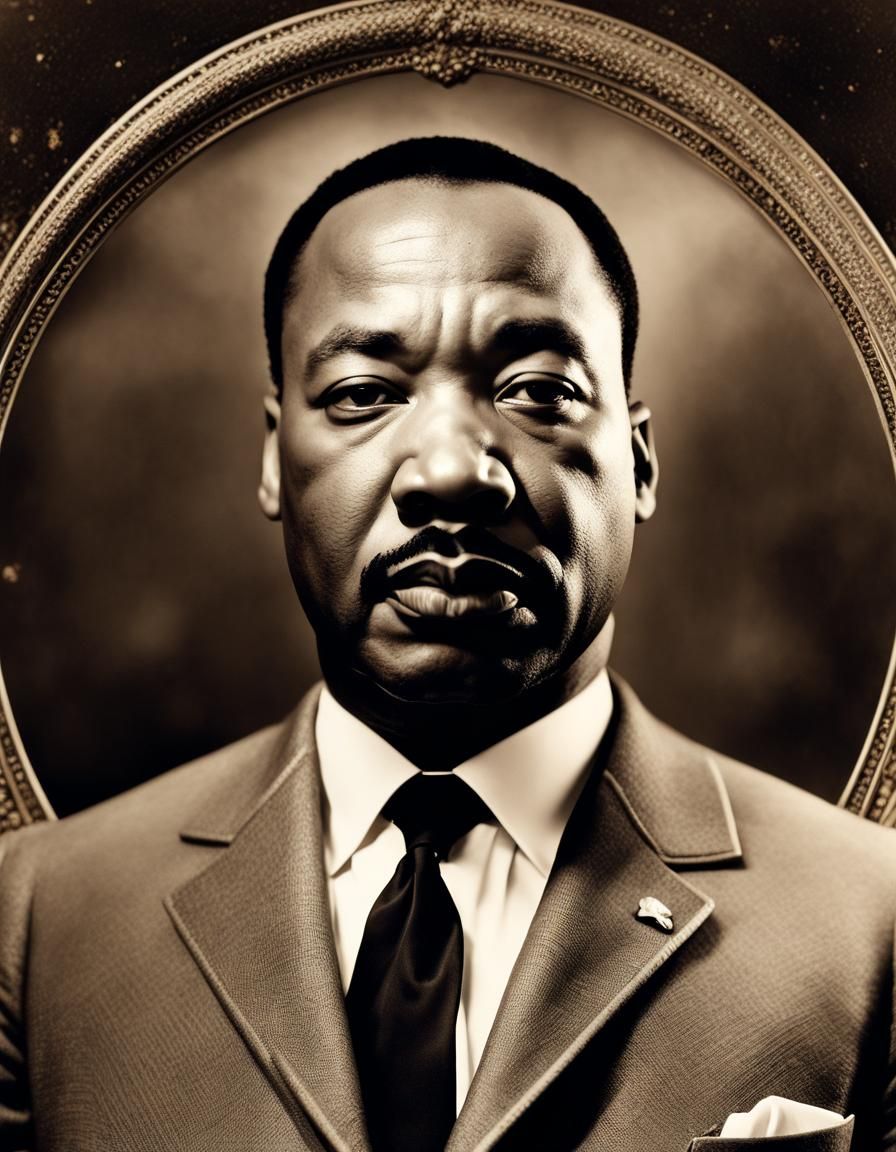 Martin Luther King: Sepia-Toned Daguerreotype Portrait