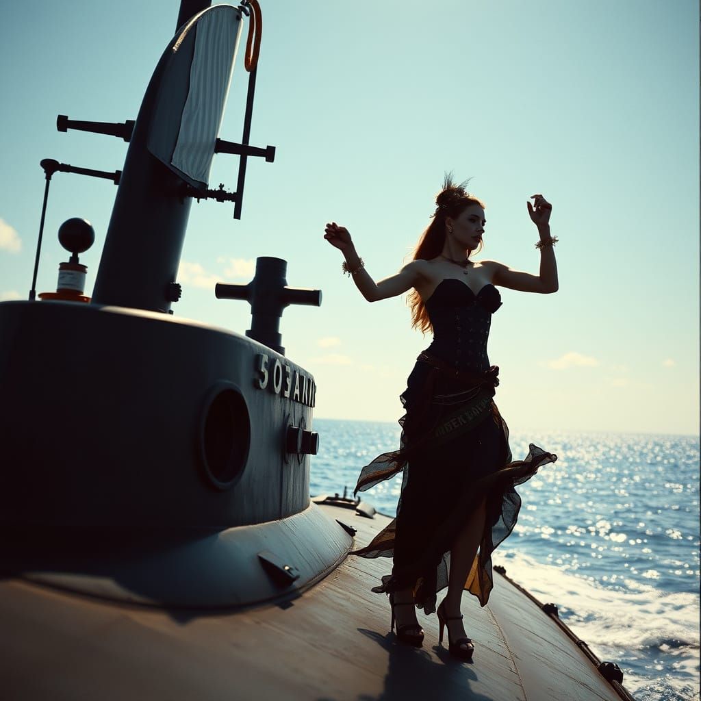 Steampunk Dancer on a Submarine