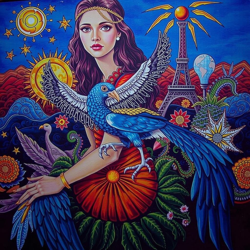 Cockatoo-Woman in the Style of Max Ernst