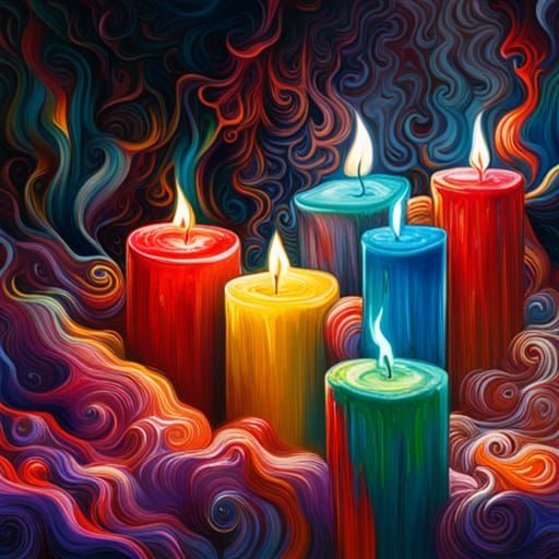 Colorful Graffiti Art of Melting Candles