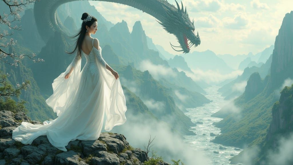 A majestic East Asian goddess