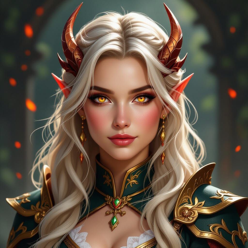 Fiery Dragon-Shifter with Golden Hair and Embers Eyes