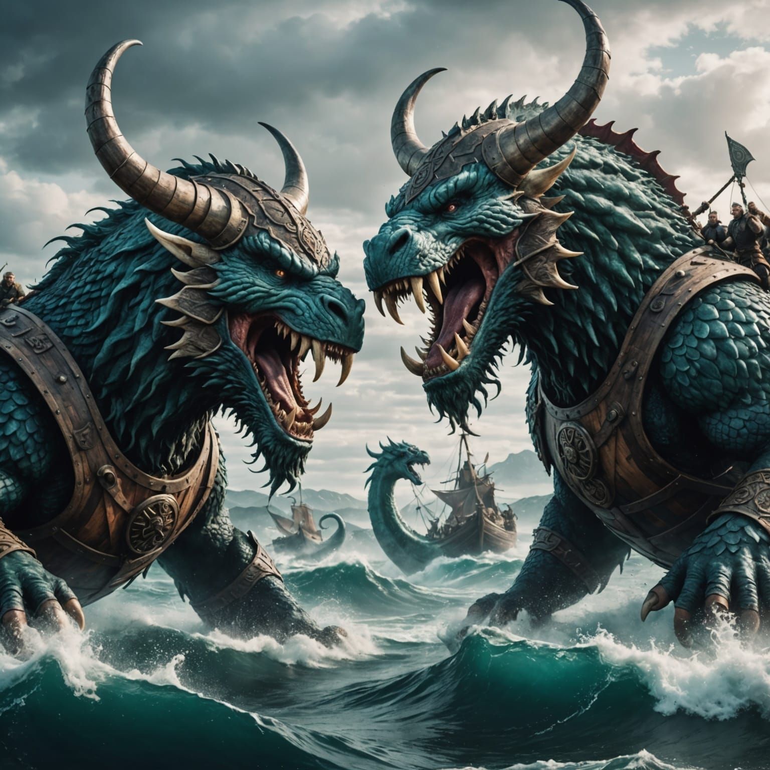 Viking Sea Monsters Clash in Epic Cinematic Battle