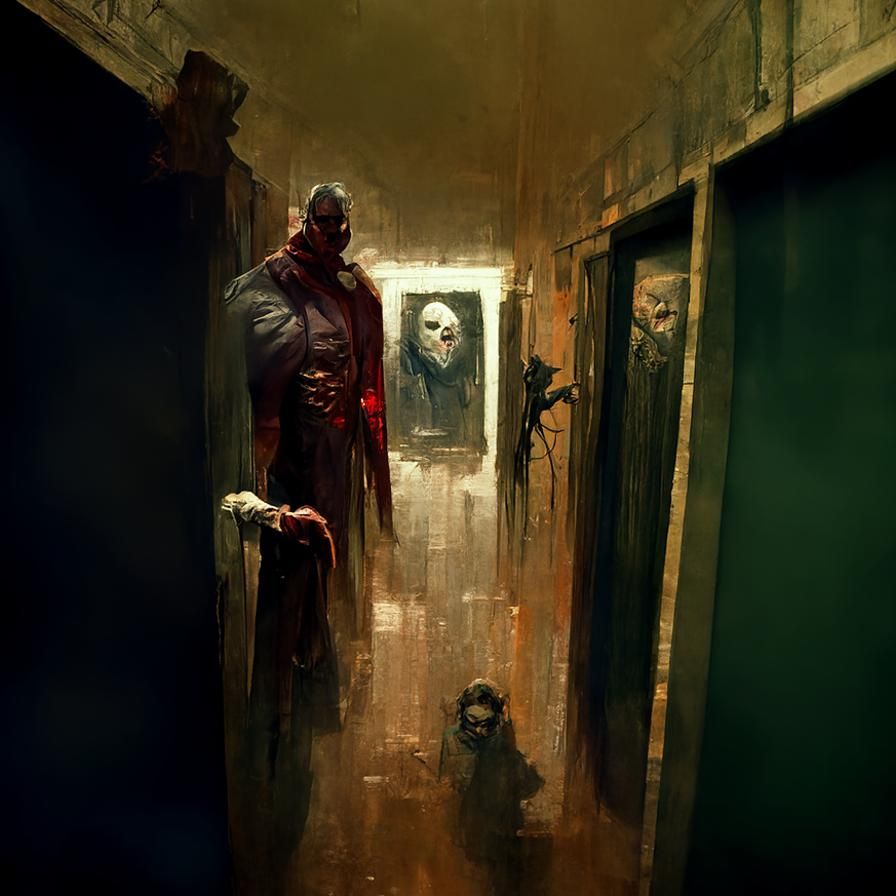 Sinister Backrooms Hallway in Dark Fantasy Style