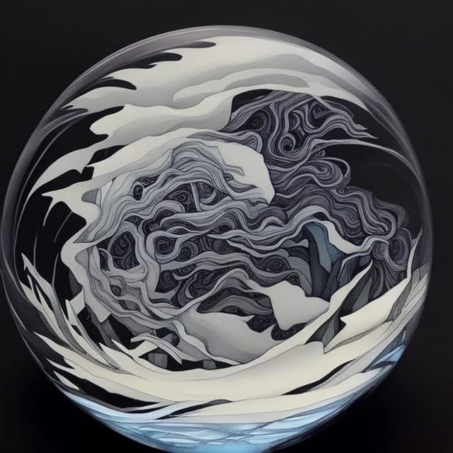 Hyperdetailed Snowglobe in Fluid Gouache Style
