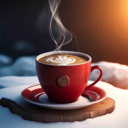 Cozy Winter Morning Coffee: Detailed Matte Painting