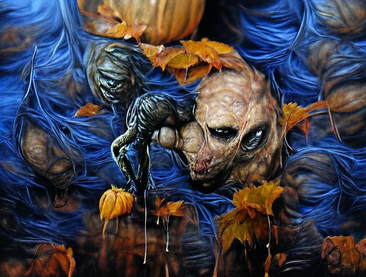 Scary Pumpkinhead Goth Art
