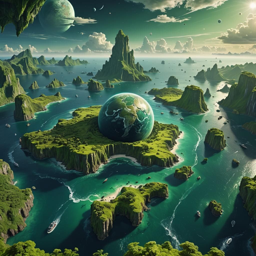 Green Planet in Space: Digital Matte Painting