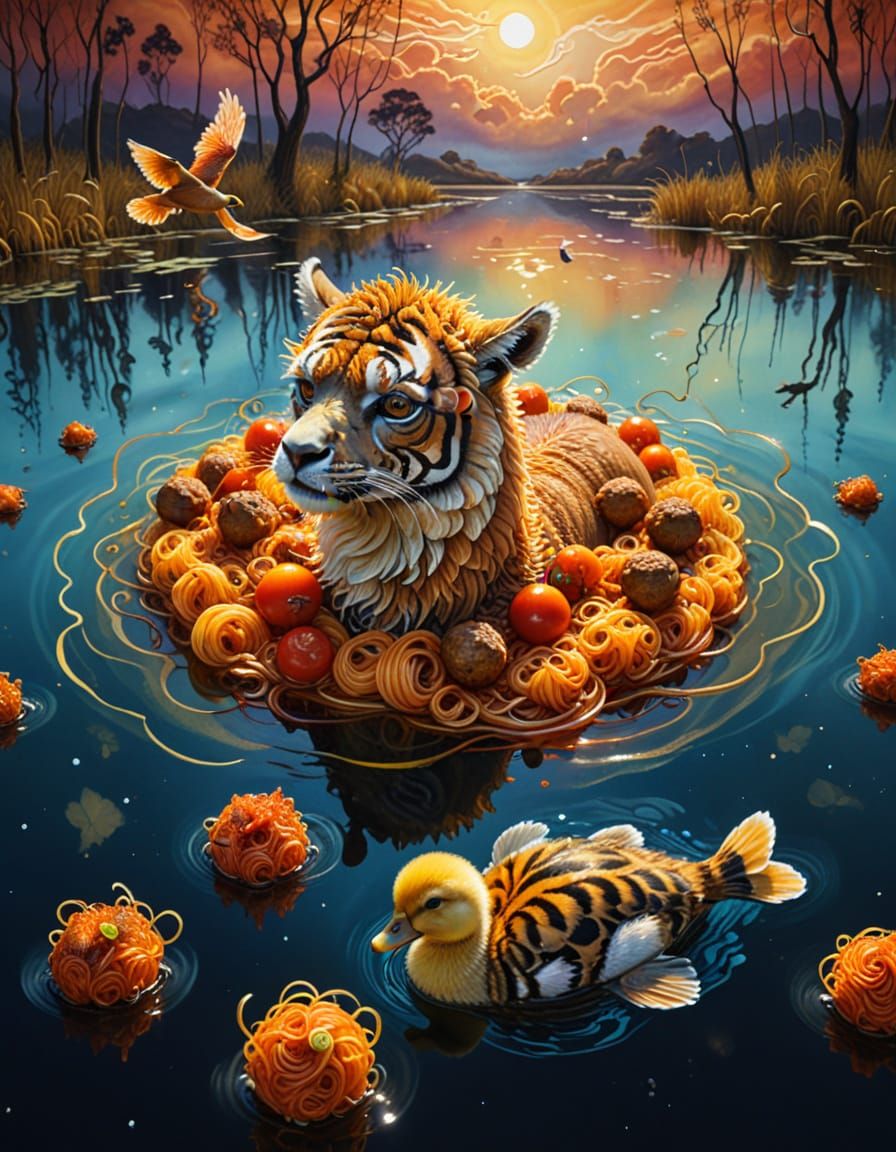 Surreal Alpaca Creature in Spaghetti Lake